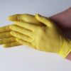 Rękawiczki nitrylowe żółte.