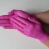 Rękawiczki nitrylowe różowe.