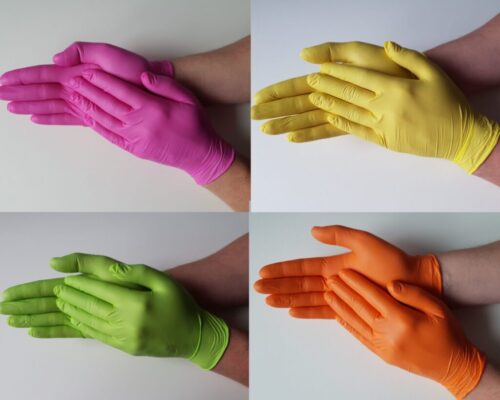 Rękawiczki nitrylowe Tutti Frutti mix kolorów.