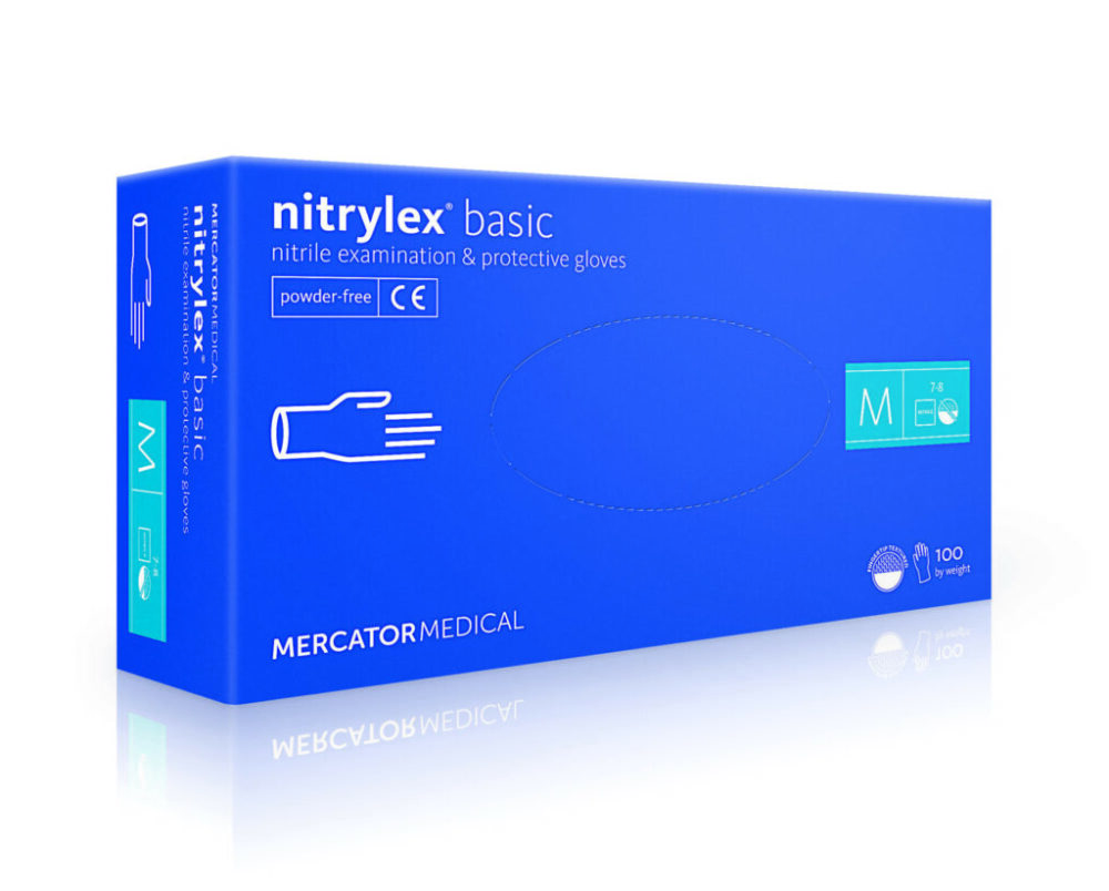 Rękawiczki nitrylowe niebieskie Nitrylex Basic.