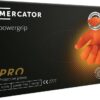 Rękawiczki nitrylowe powergrip pomarańczowe.