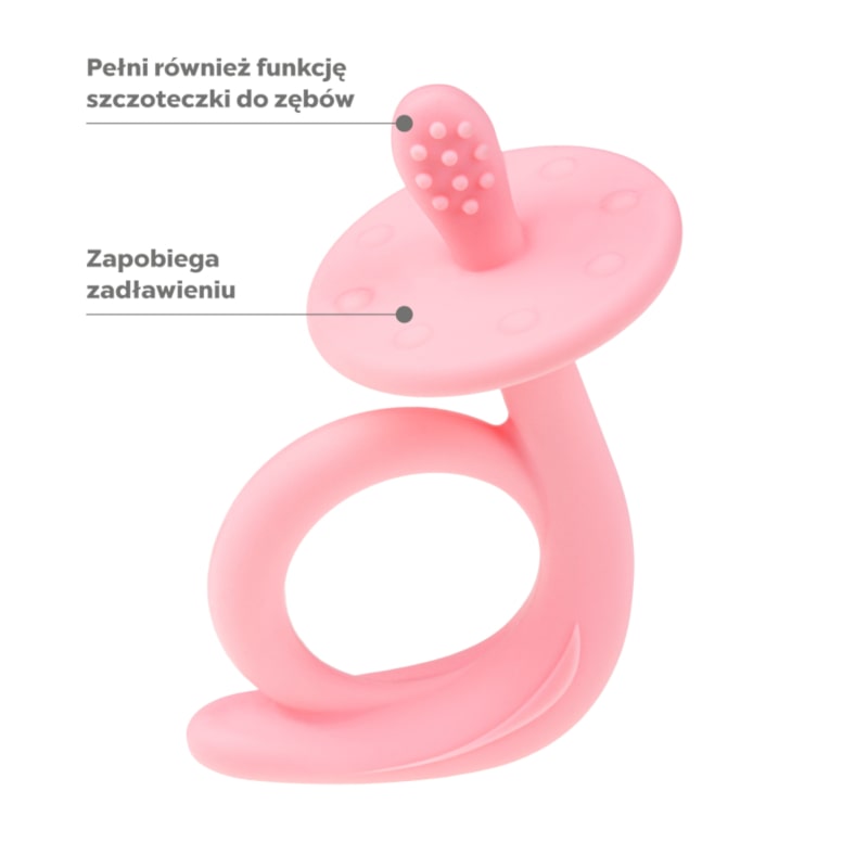 Gryzak silikonowy ślimak różowy opis.